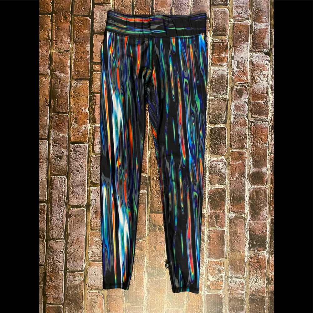 EUC Terez Leggings black psychedelic print SZ S
